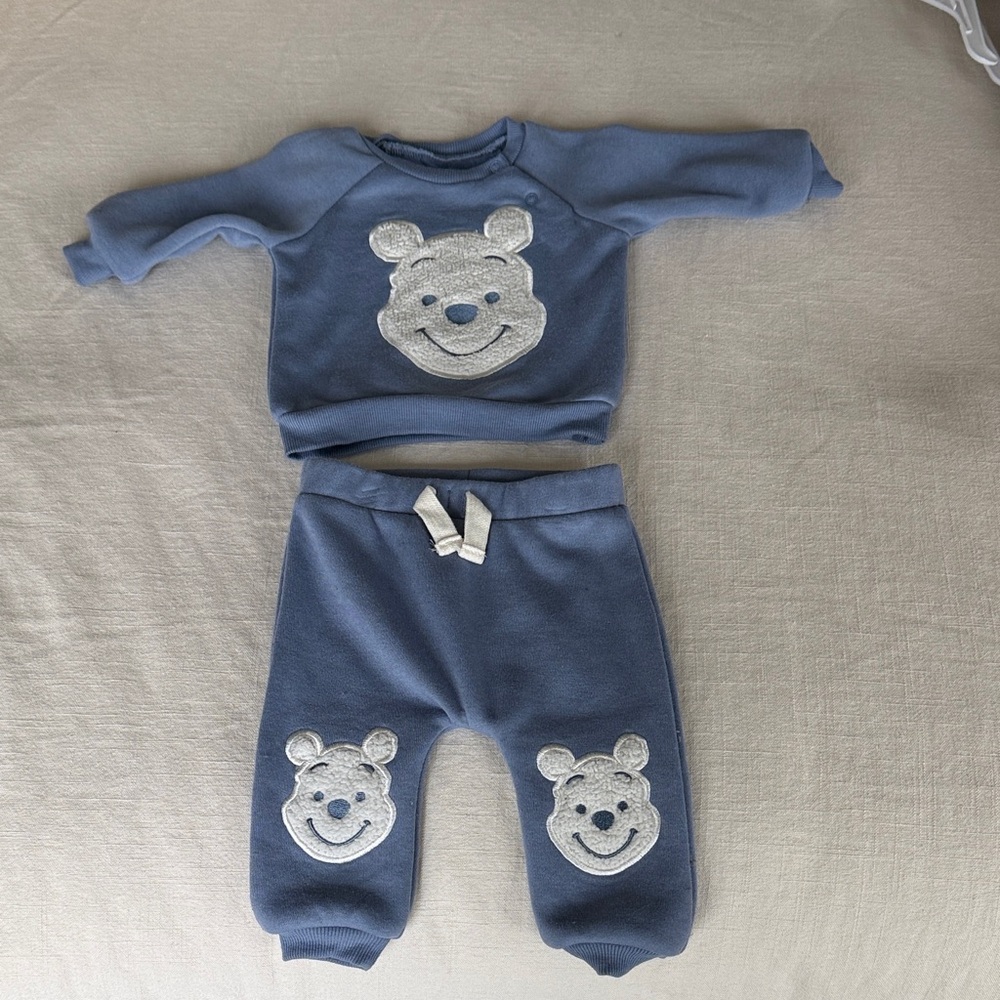 Blue Disney Baby Outfit with Pooh Bear Design